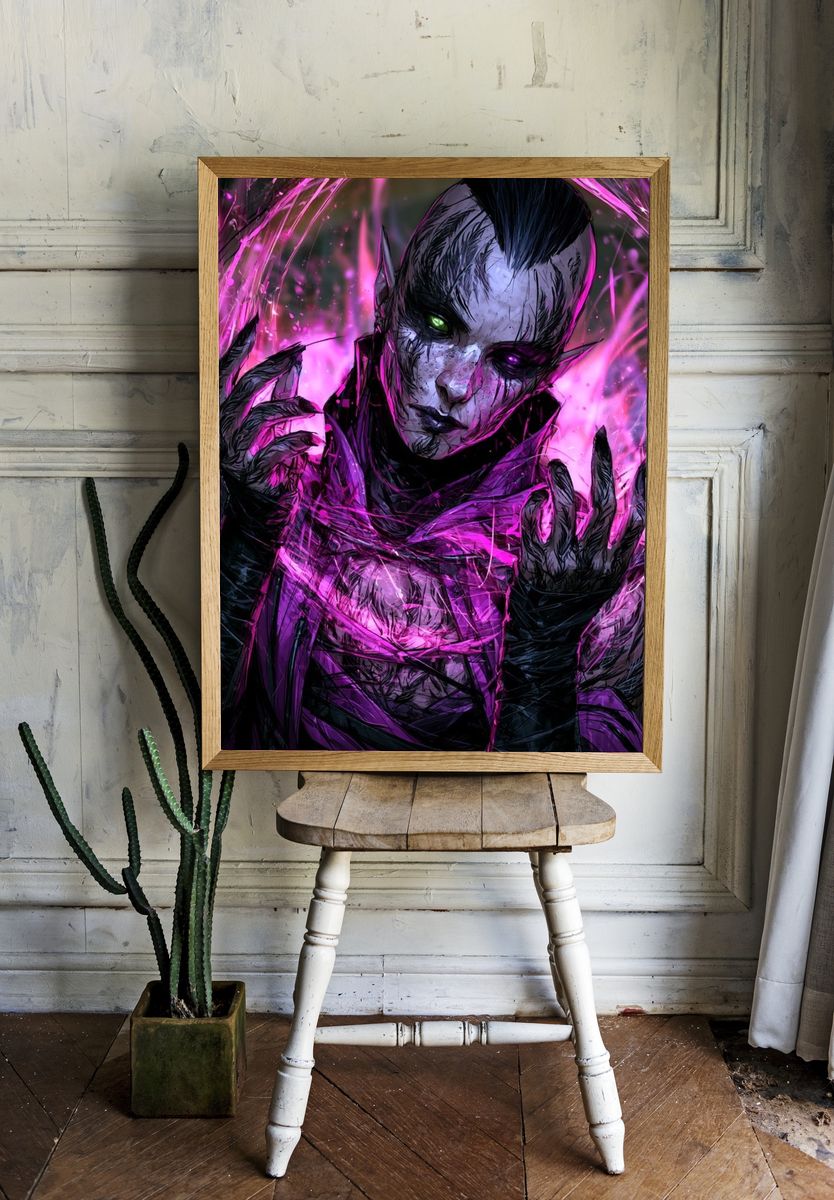 Dark Sorcerer Digital Art Poster. — room view 1