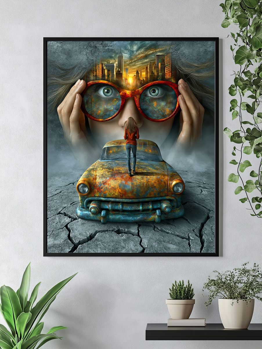 Surreal City Vision Illustration Poster. — room view 4