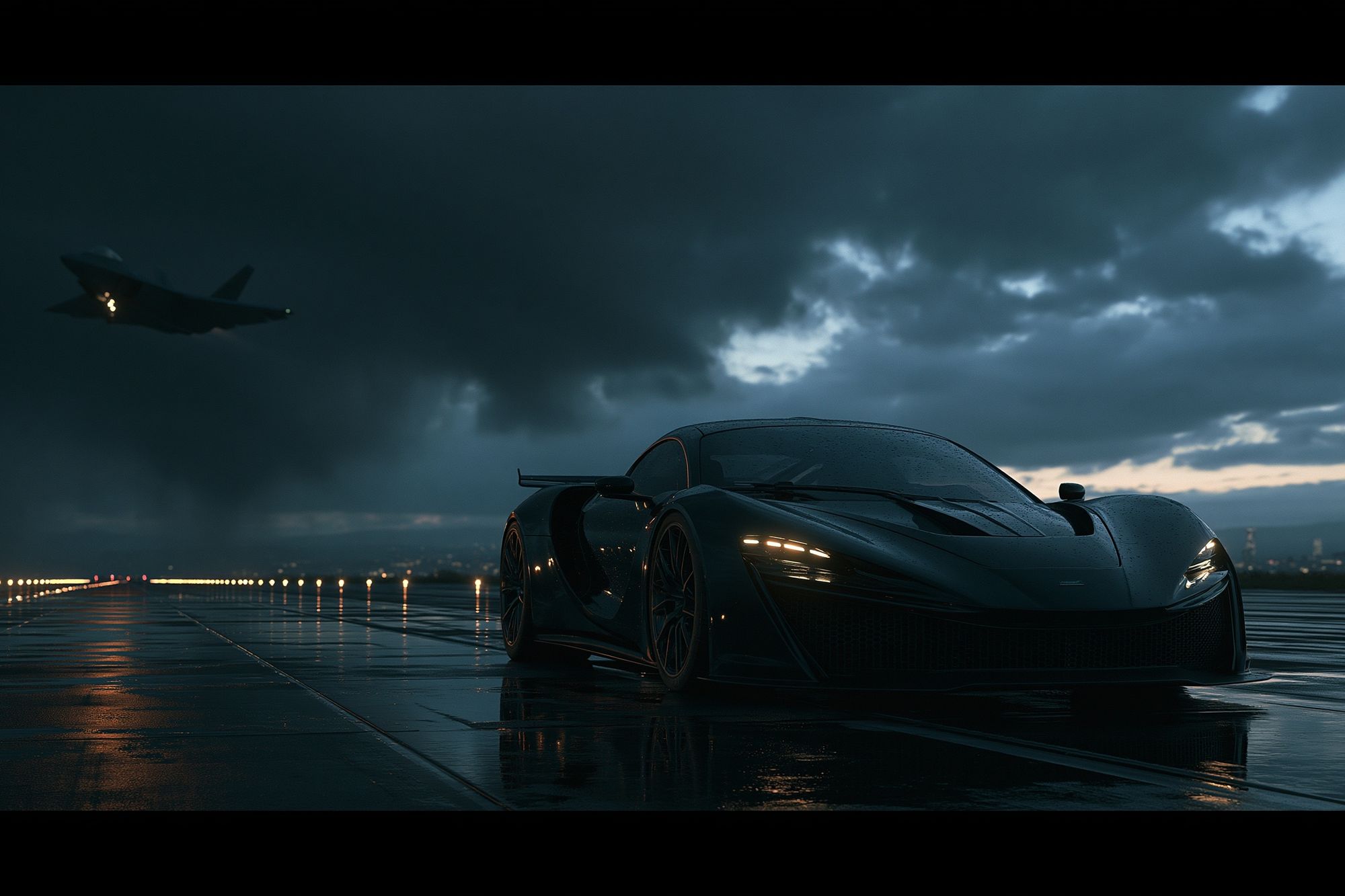 Stealth Supercar Runway Poster. poster detail