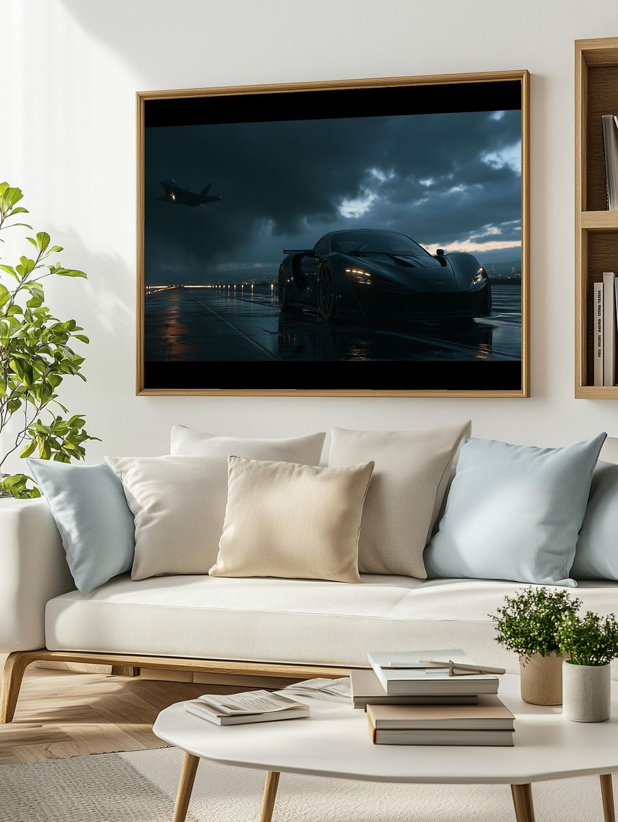 Stealth Supercar Runway Poster. — room view 2