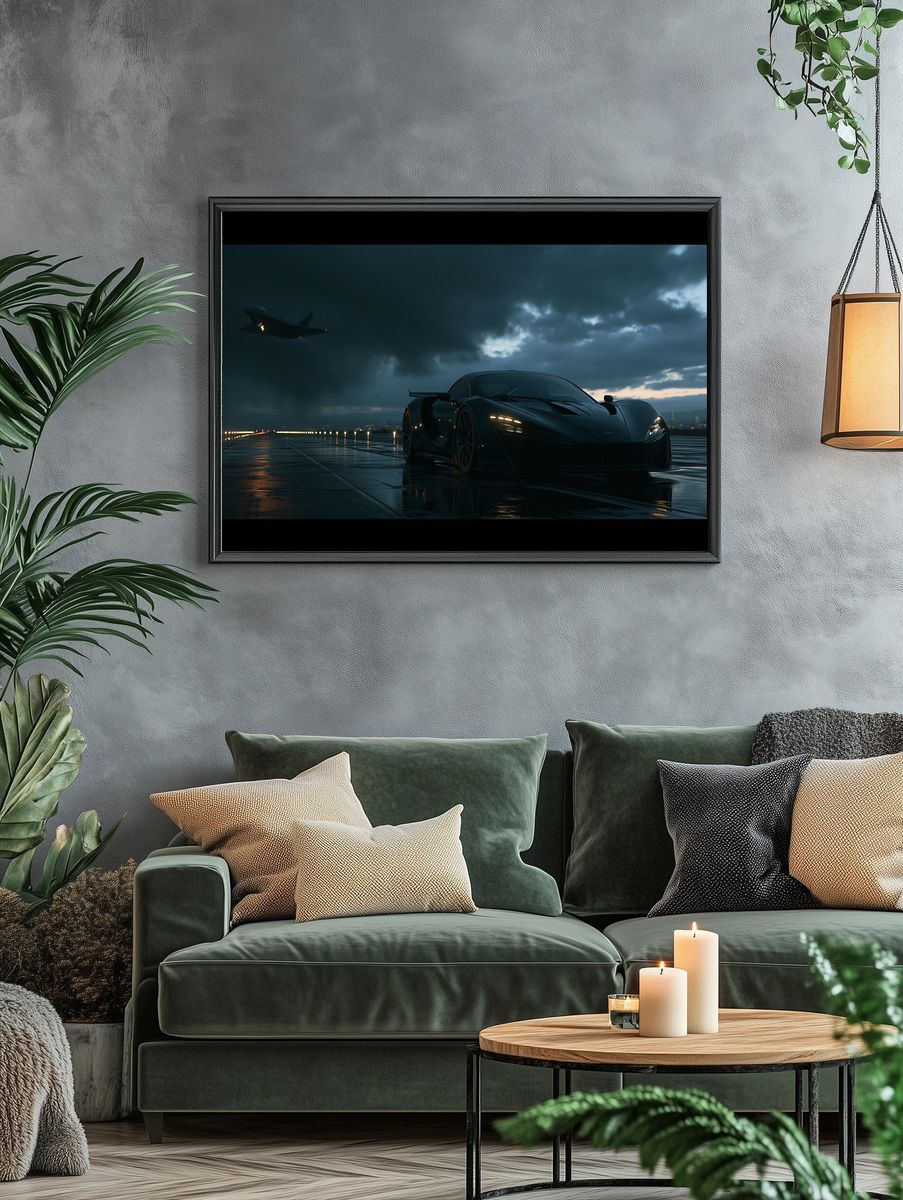 Stealth Supercar Runway Poster. — room view 4