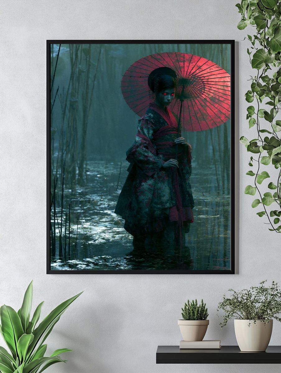 Mystic Geisha in Bamboo Forest Print. — room view 4