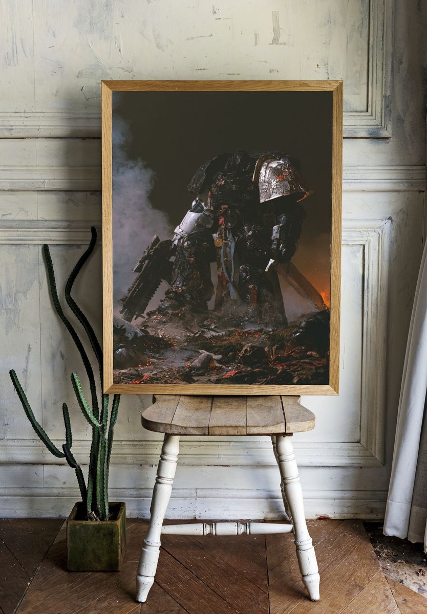 Armored Mech Battlefield Poster. room preview