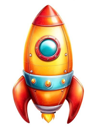 Retro Rocket Ship Illustration Poster.