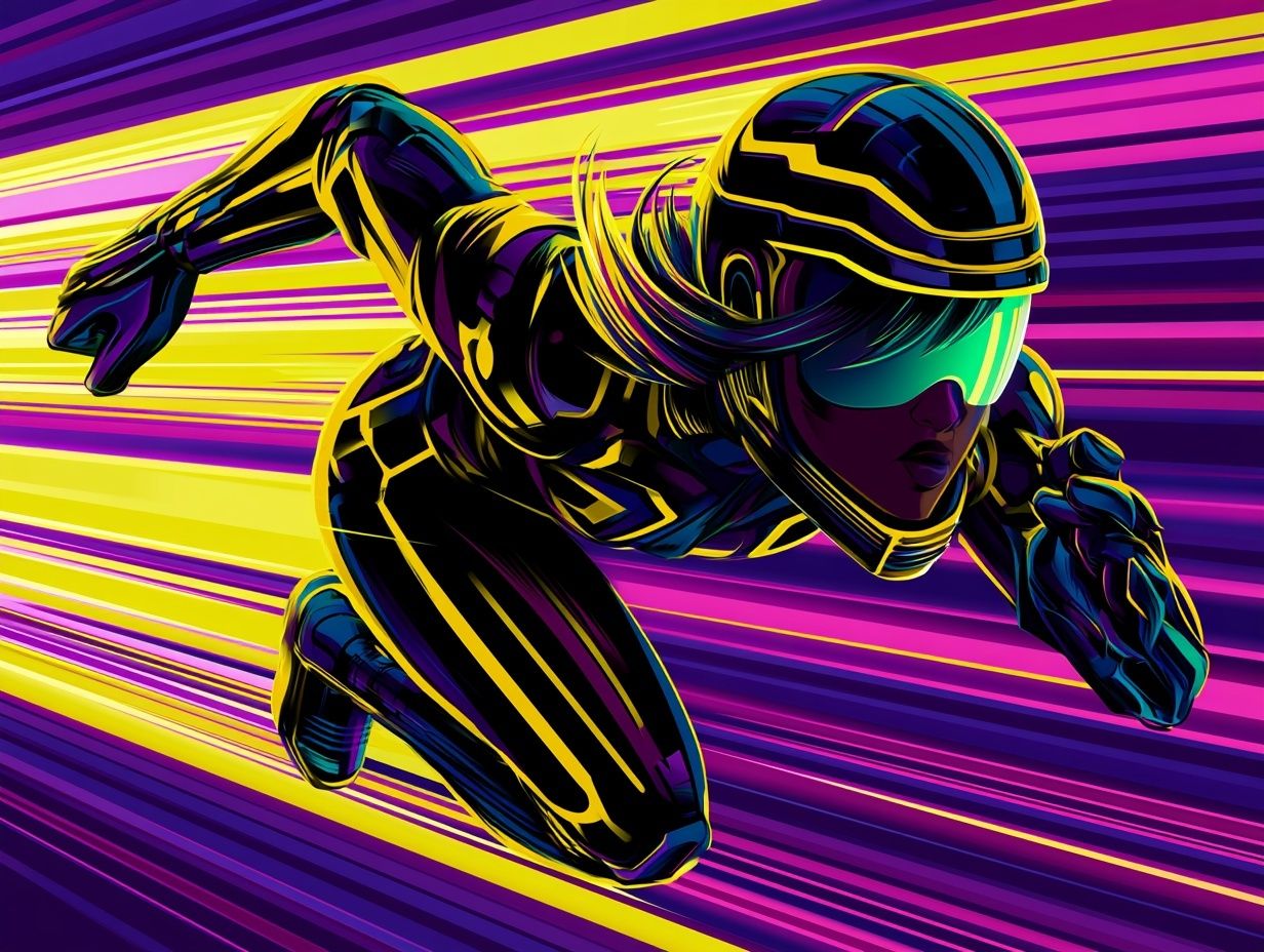 Neon Speed Runner Illustration Poster. poster detail