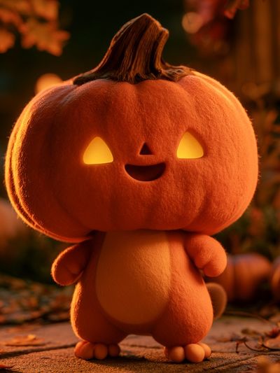 Cute Pumpkin Character Illustration Poster. poster