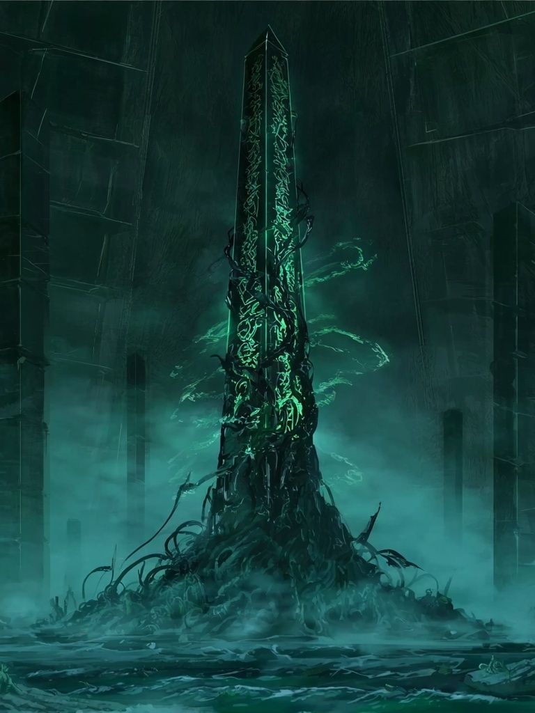 Mystic Obelisk Digital Art Poster. poster detail
