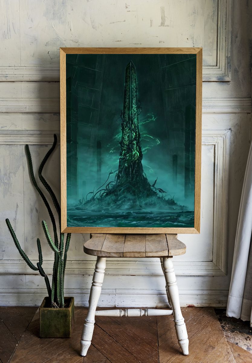Mystic Obelisk Digital Art Poster. room preview