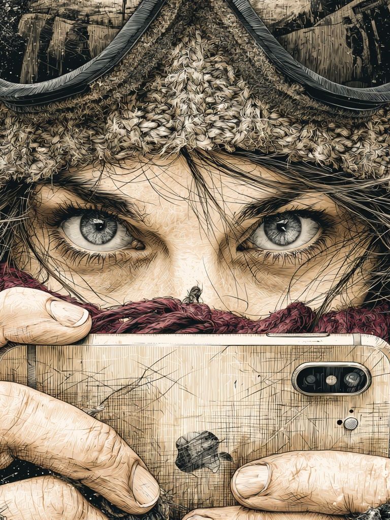 Goggles Selfie Illustration Poster. poster detail
