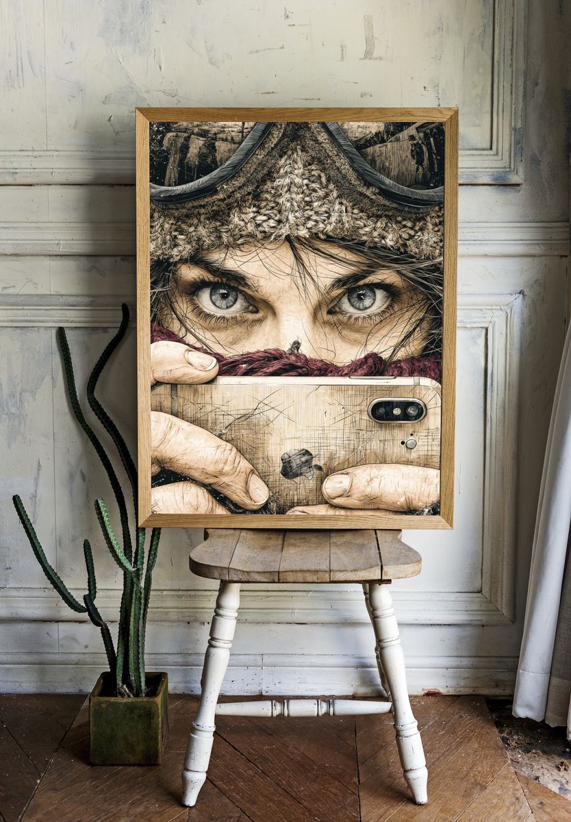 Goggles Selfie Illustration Poster. room preview