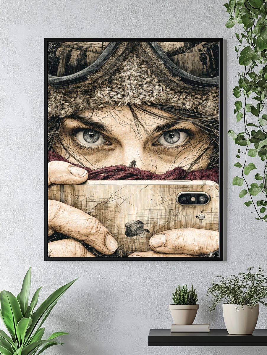 Goggles Selfie Illustration Poster. — room view 4