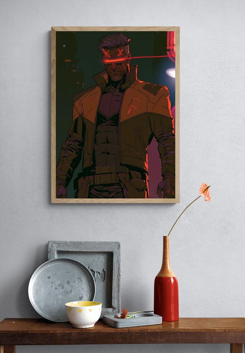 Cyberpunk Hero Portrait Poster. — room view 3