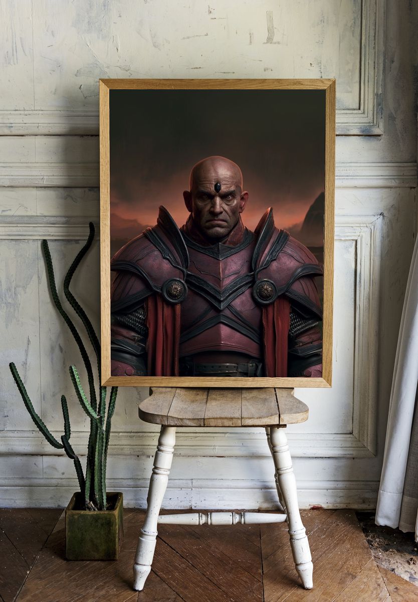 Dark Fantasy Warrior Portrait Print. — room view 1