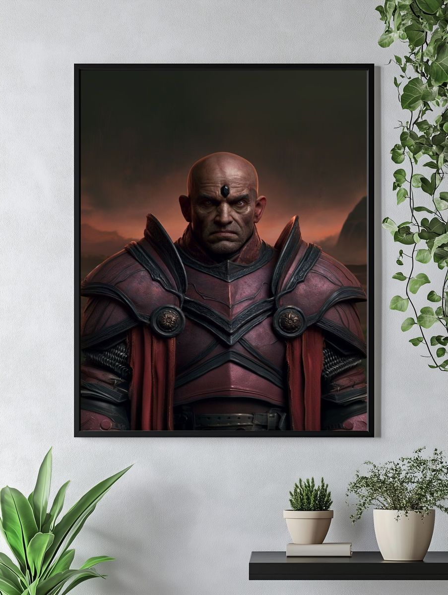 Dark Fantasy Warrior Portrait Print. — room view 4