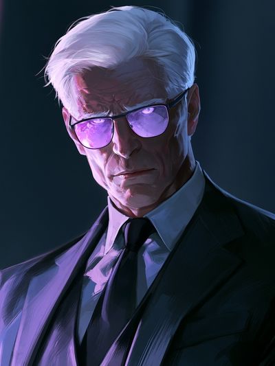 White-Haired Noir Portrait Poster.