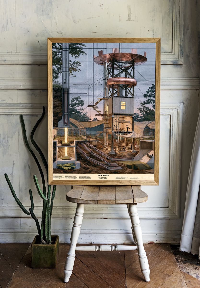 Futuristic Eco Farm Illustration Poster. room preview