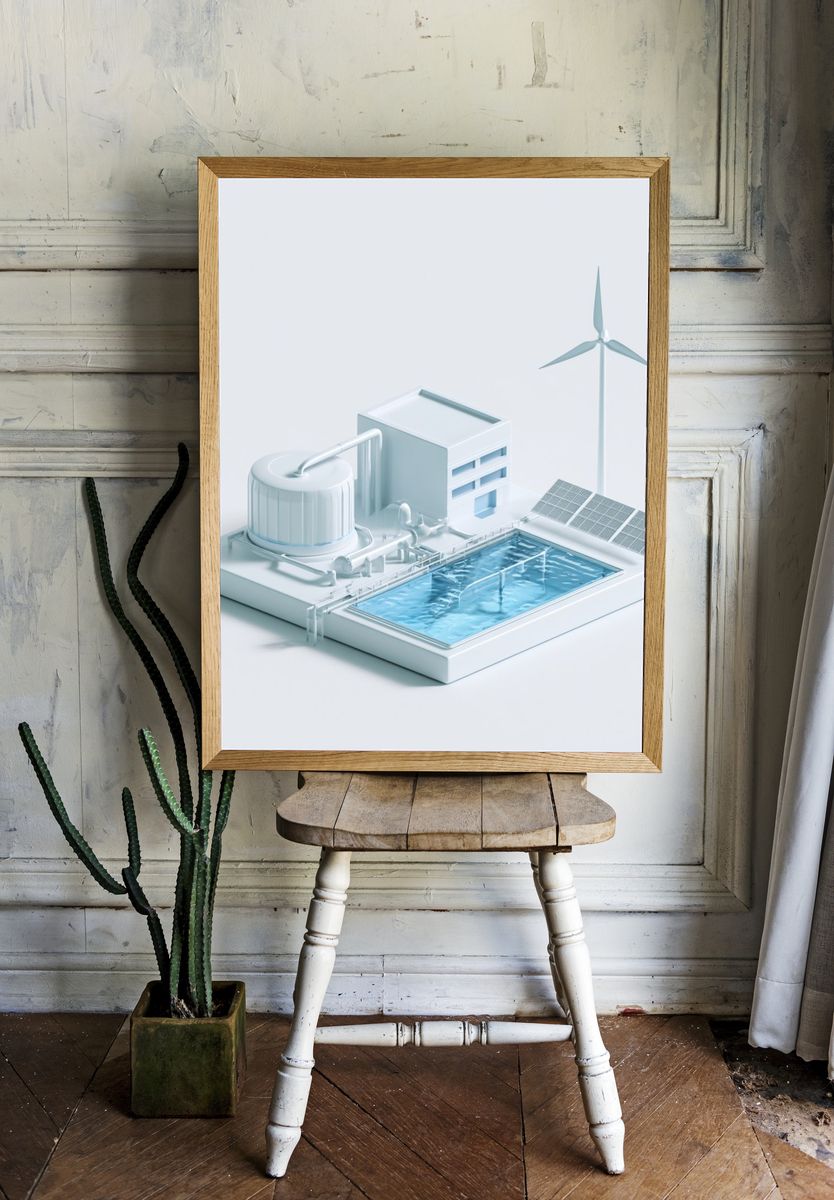 Clean Energy Concept Illustration Print. room preview