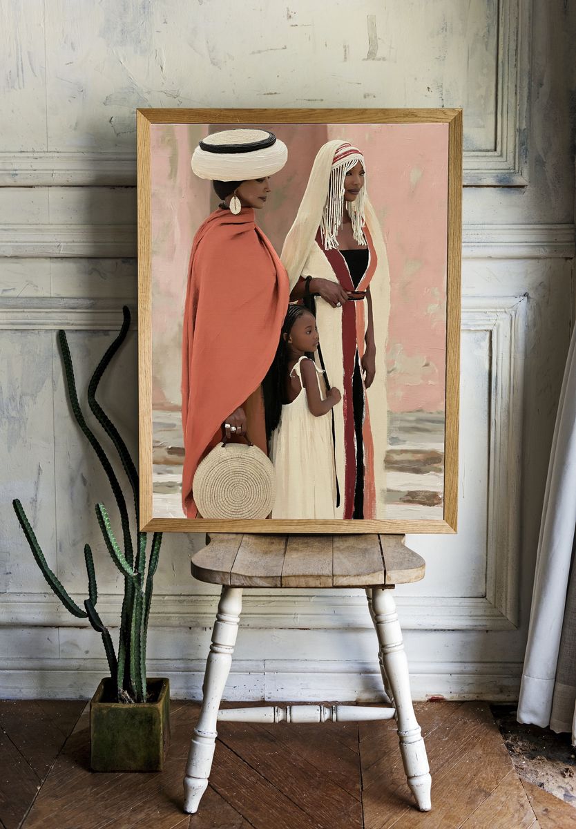 African Women Portrait Illustration Poster. — room view 1
