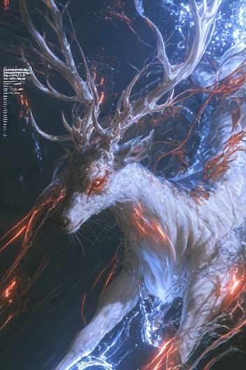 Celestial Stag Digital Art Poster. poster detail
