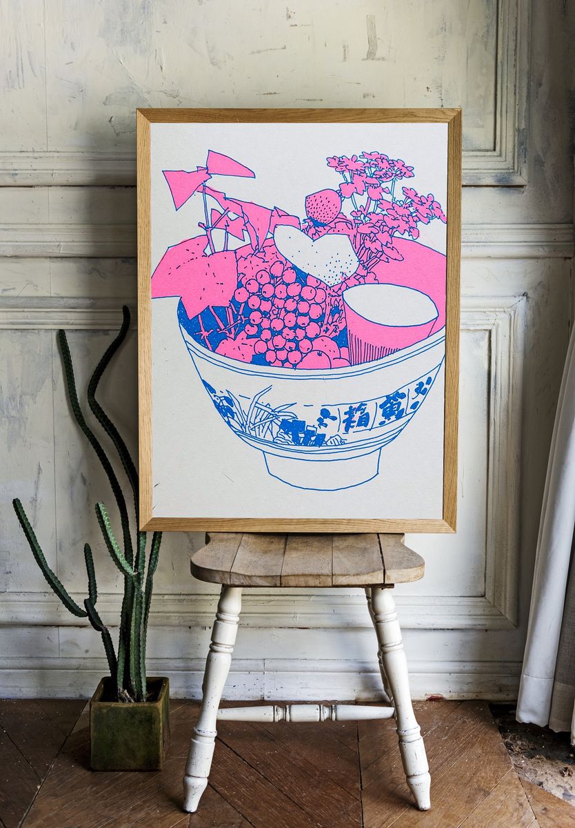 Fruit Bowl Illustration Poster. room preview