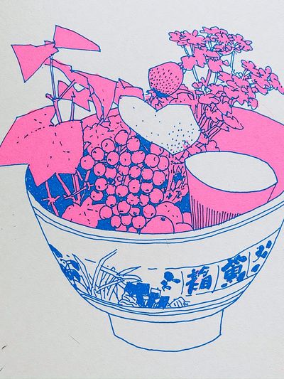 Fruit Bowl Illustration Poster.