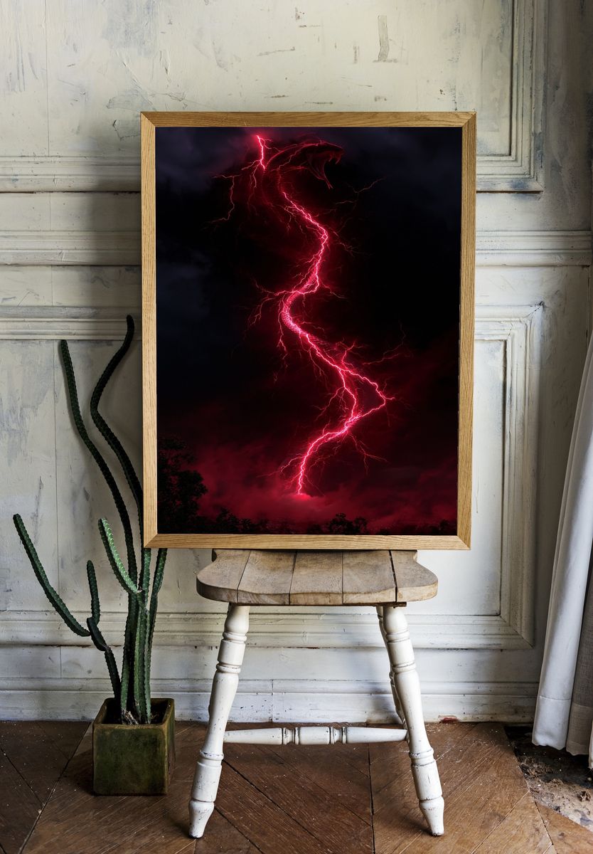 Electric Serpent Lightning Poster. room preview