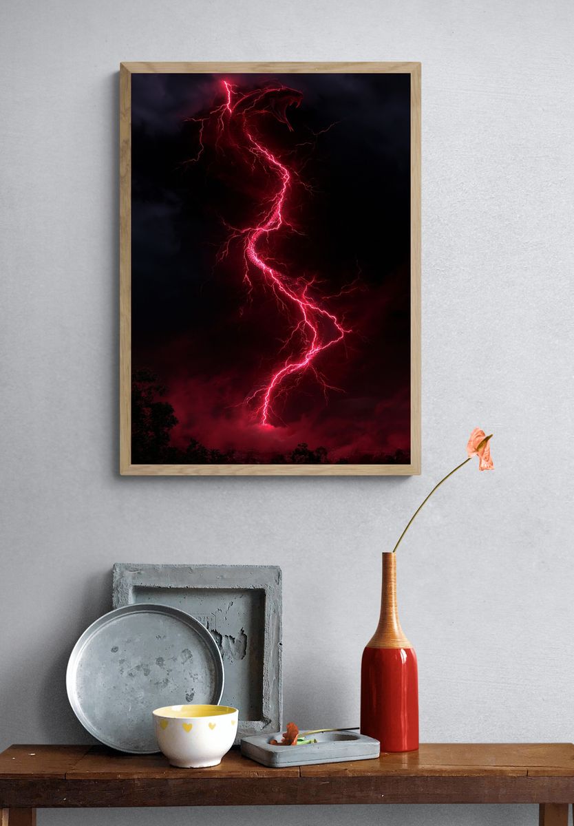 Electric Serpent Lightning Poster. — room view 3