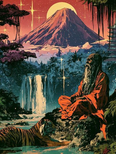 Mystic Mountain Meditation Print.