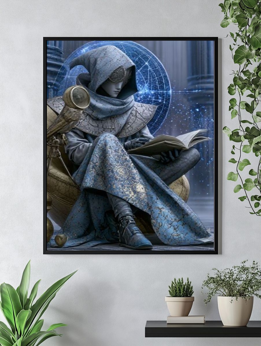 Mystic Hooded Reader Fantasy Print. — room view 4
