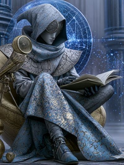 Mystic Hooded Reader Fantasy Print. poster