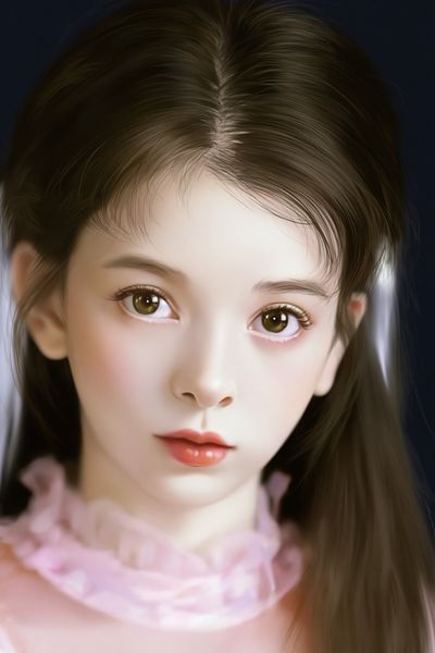 Dreamy Girl Portrait Illustration Poster. poster print