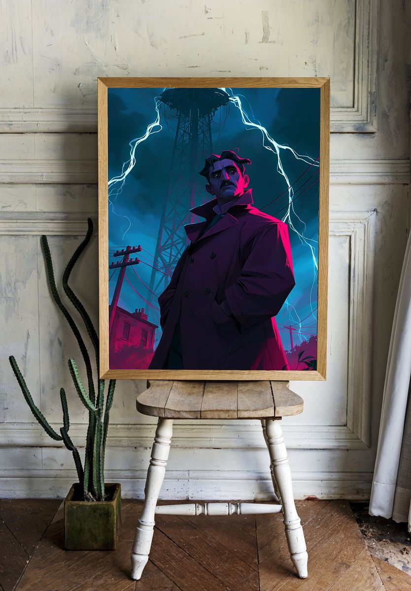 Stormy Noir Detective Illustration Poster. room preview