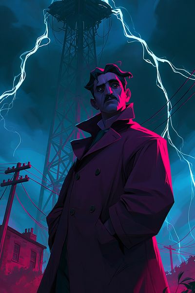 Stormy Noir Detective Illustration Poster.