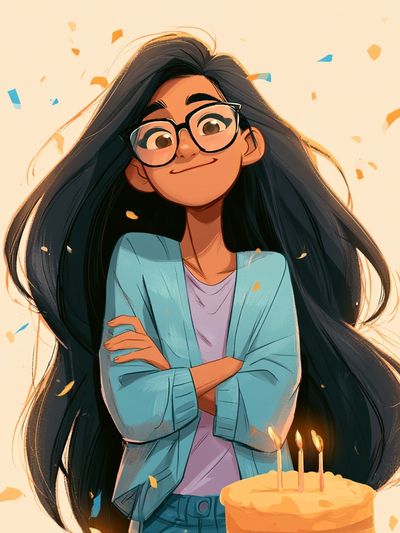 Birthday Girl Illustration Poster. poster