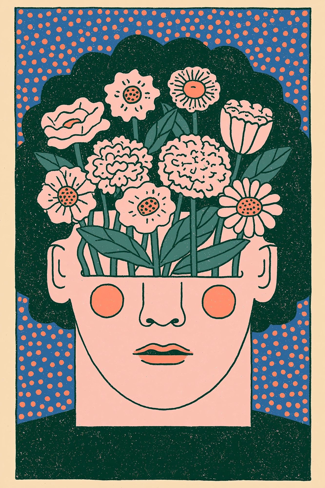 Flower Head Illustration Poster. poster detail