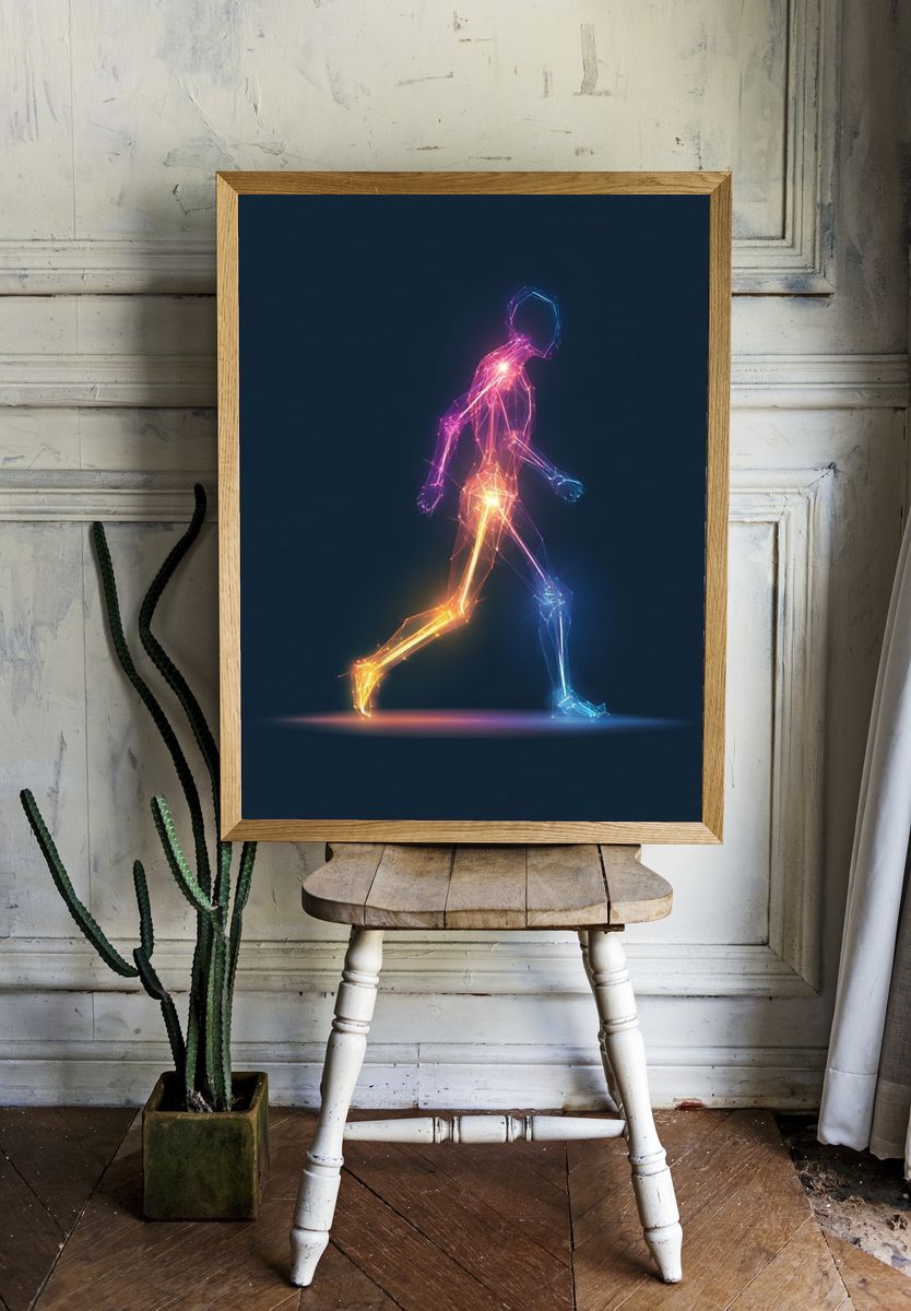 Neon Runner Abstract Poster. — room view 1