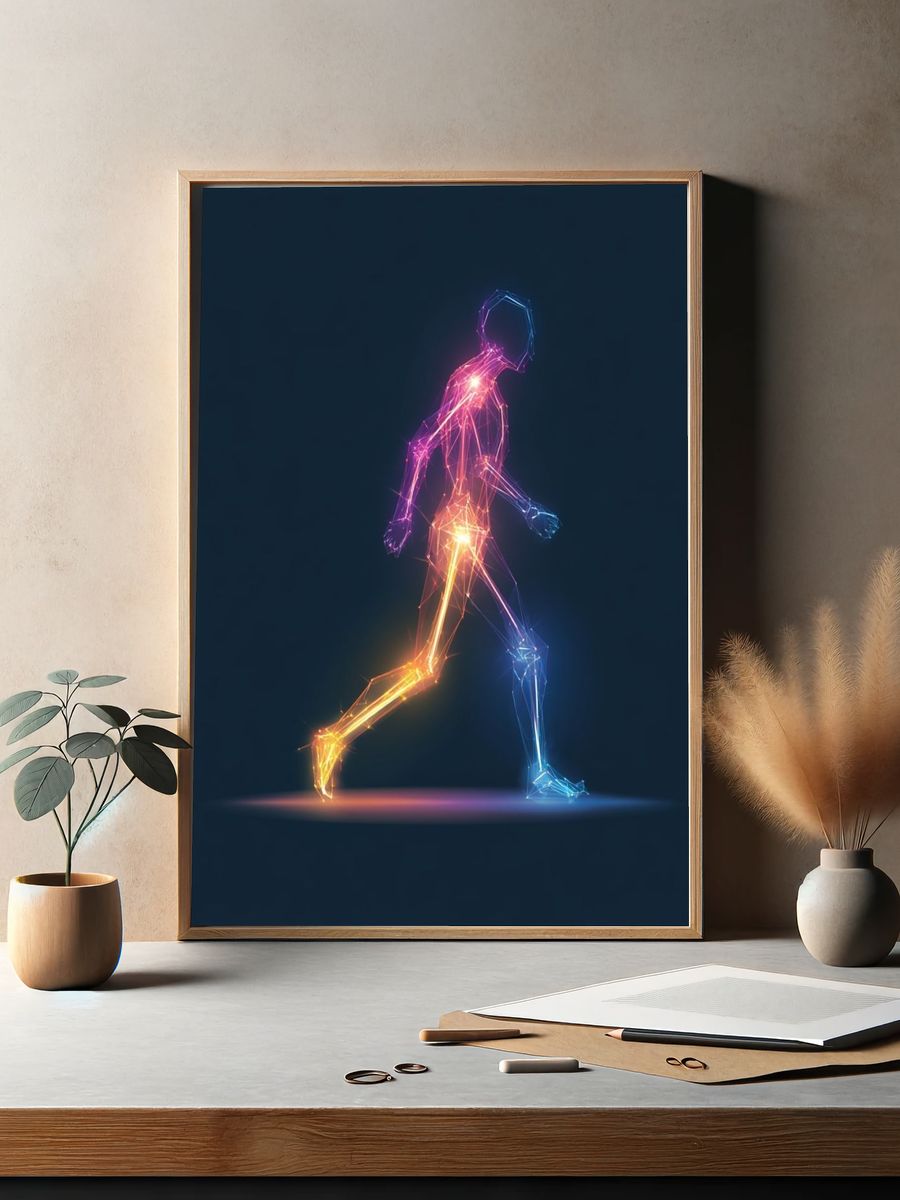 Neon Runner Abstract Poster. — room view 2