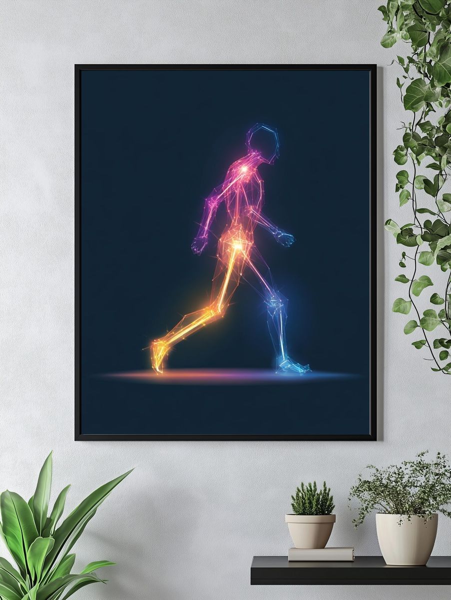Neon Runner Abstract Poster. — room view 4