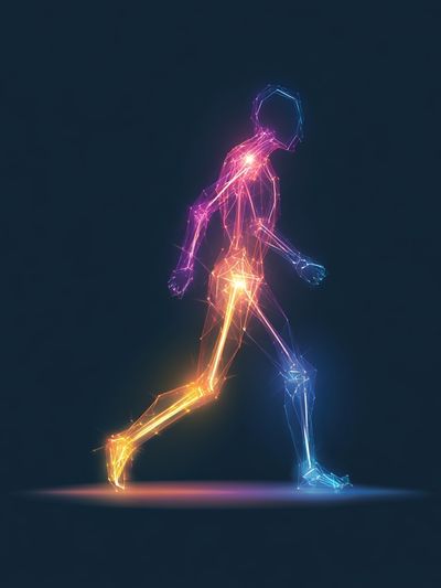 Neon Runner Abstract Poster.