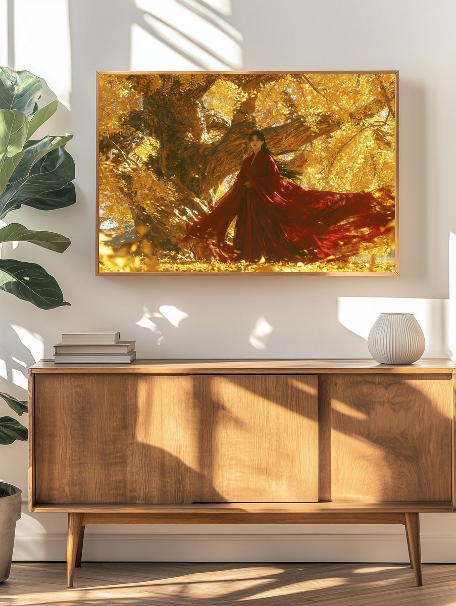 Golden Tree Portrait Print. — room view 3
