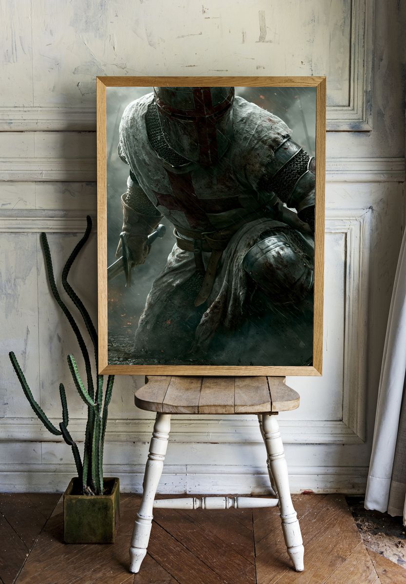 Crusader Knight Action Poster. room preview