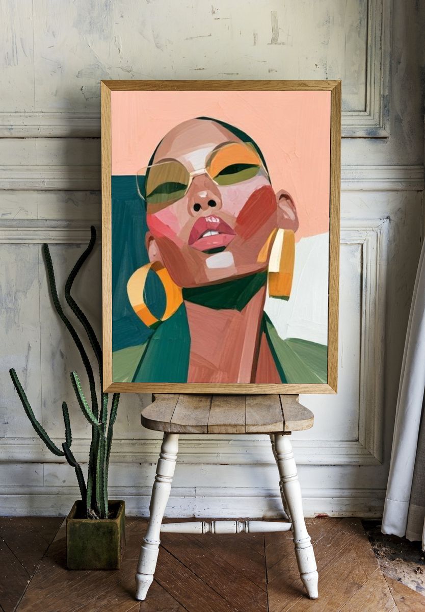 Abstract Portrait Illustration Poster. room preview