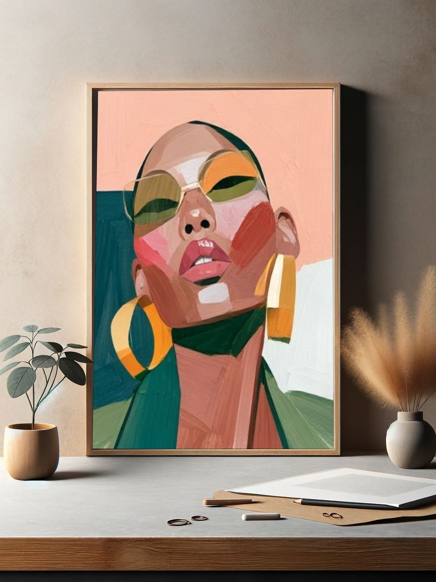 Abstract Portrait Illustration Poster. — room view 2