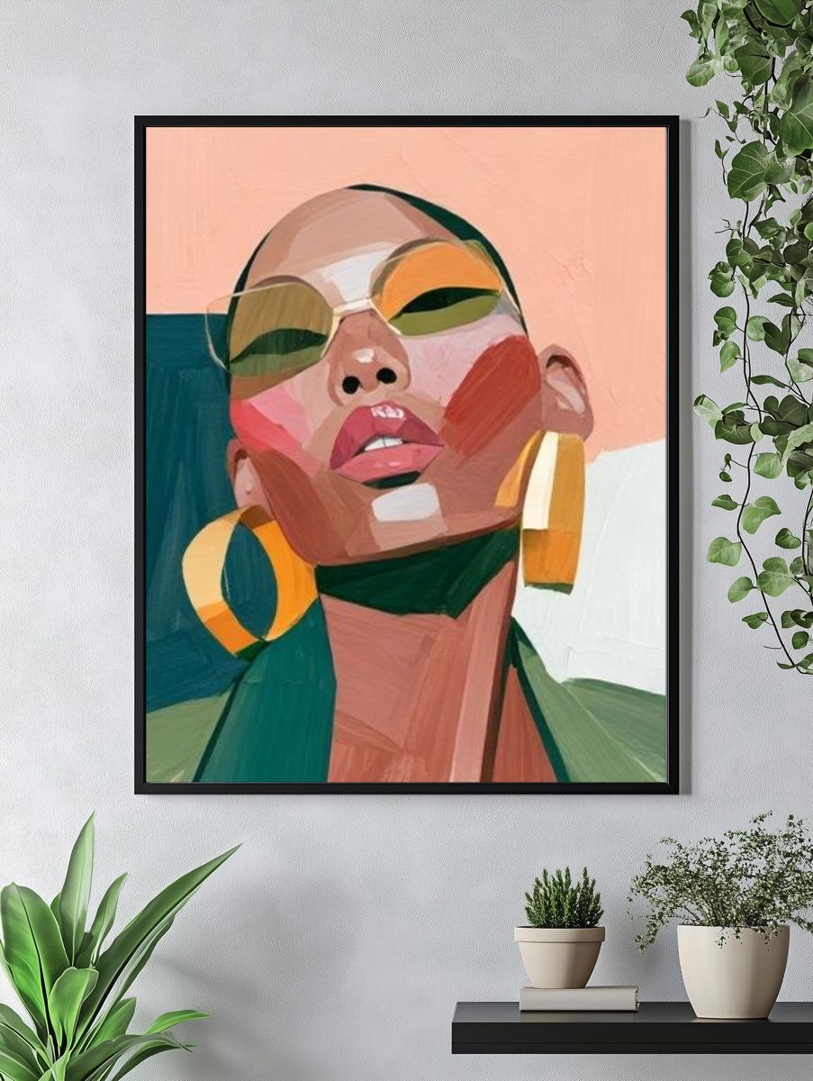 Abstract Portrait Illustration Poster. — room view 4