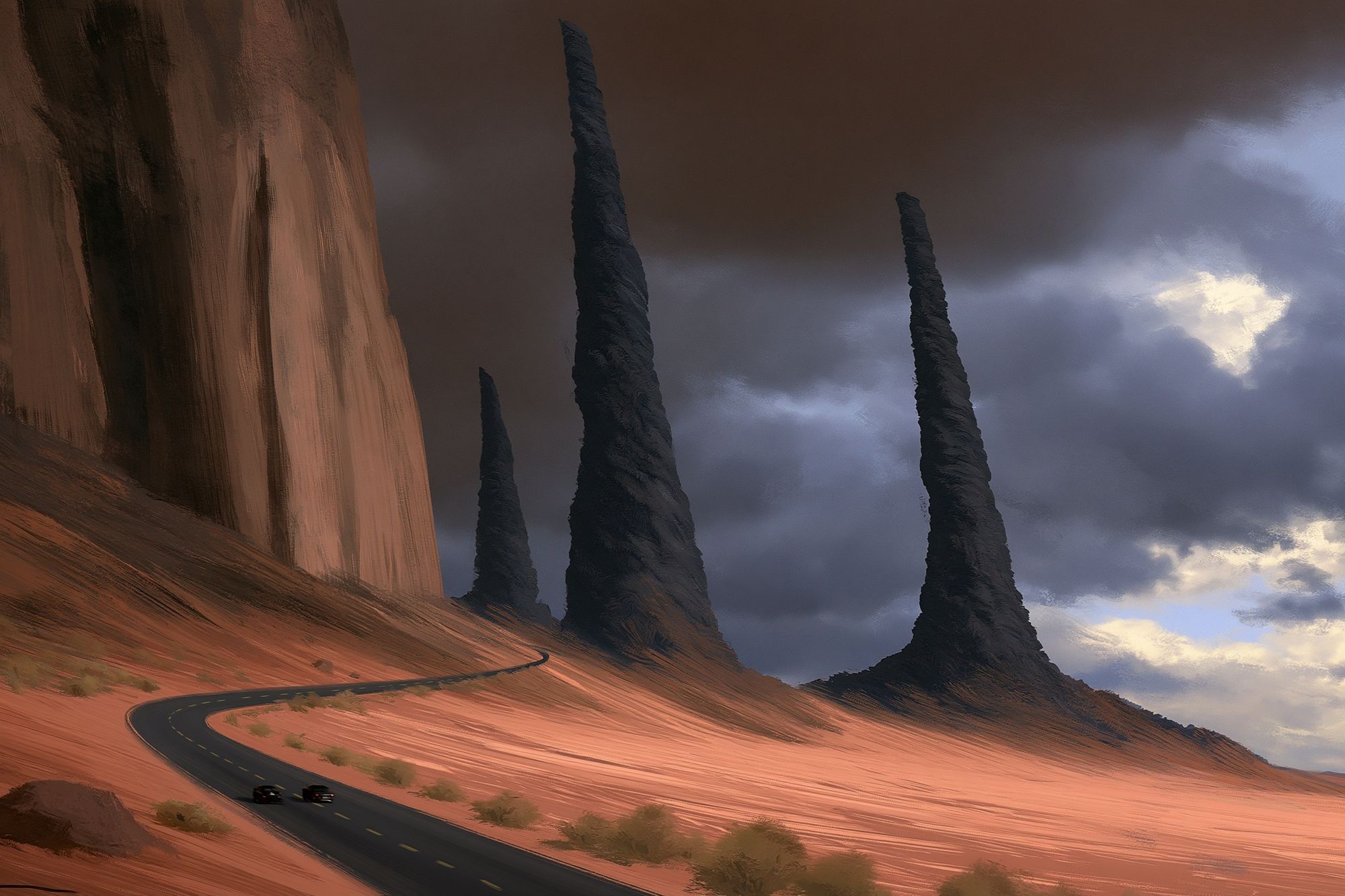 Desert Monoliths Digital Art Poster. poster detail