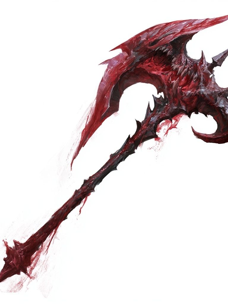 Crimson Dragon Axe Illustration Poster. poster detail