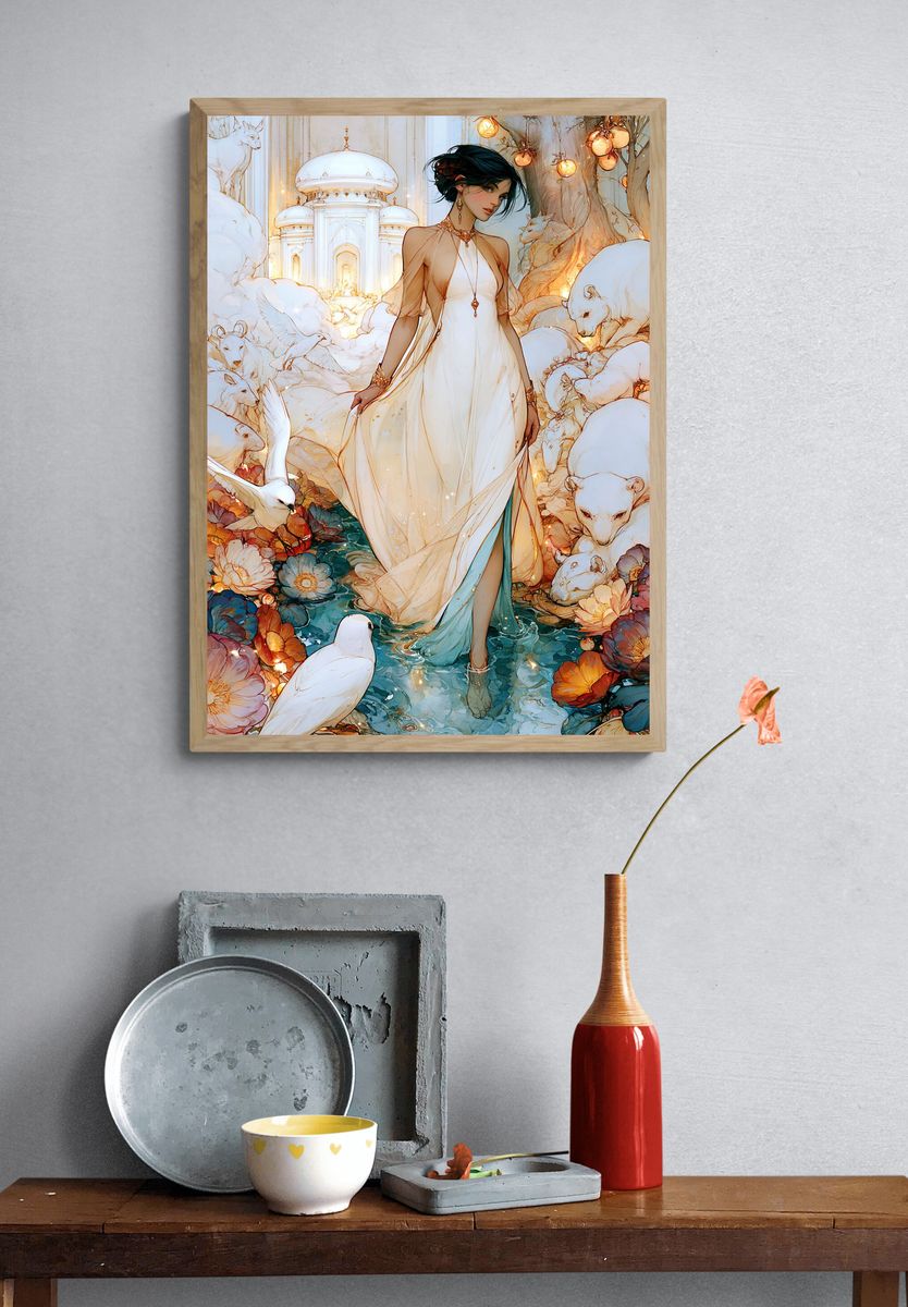 Office Girl Anime Illustration Poster. — room view 3