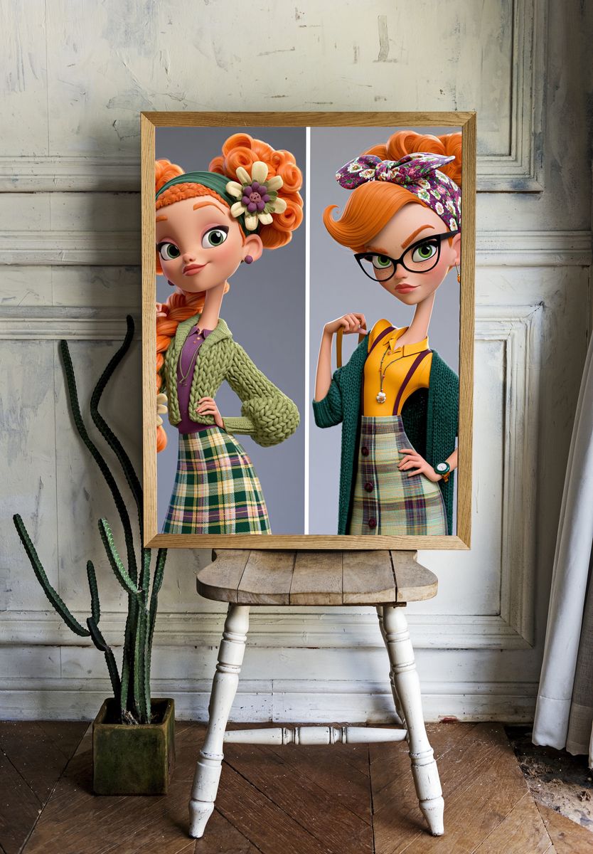 Fashion Dolls Illustration Poster. room preview