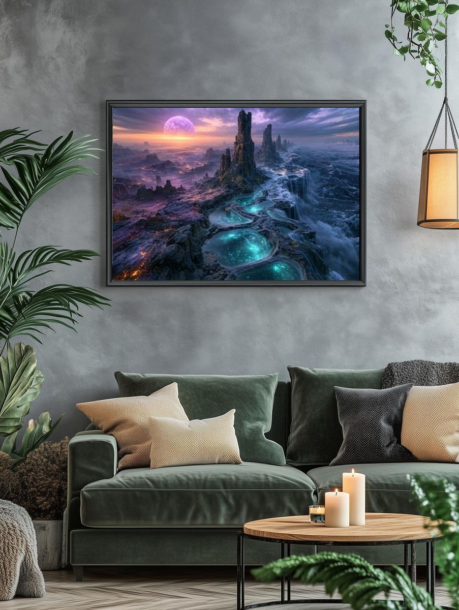 Alien Coastline Fantasy Landscape Poster. — room view 4