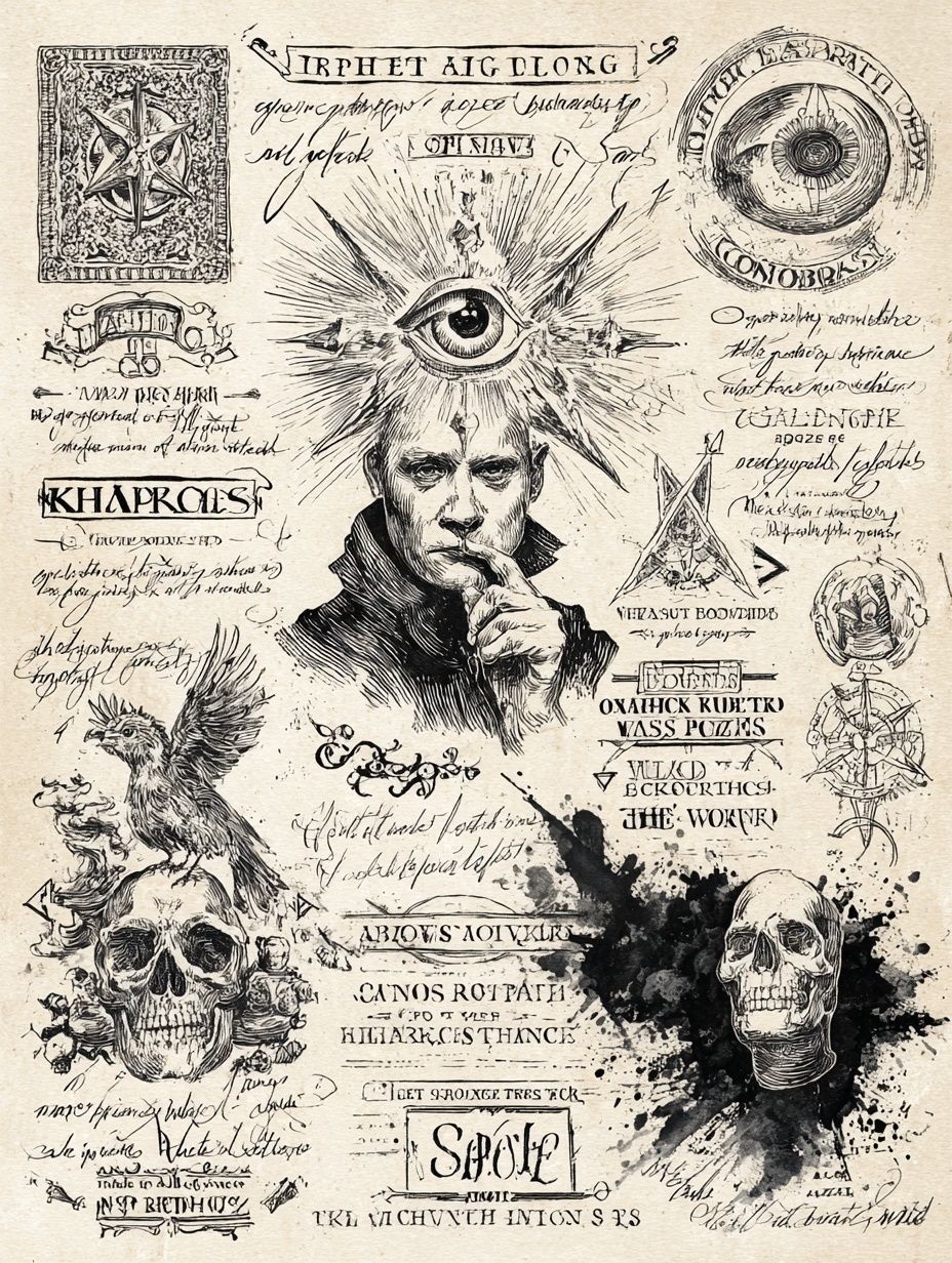 Occult Skull Collage Illustration Poster. poster — illustration art